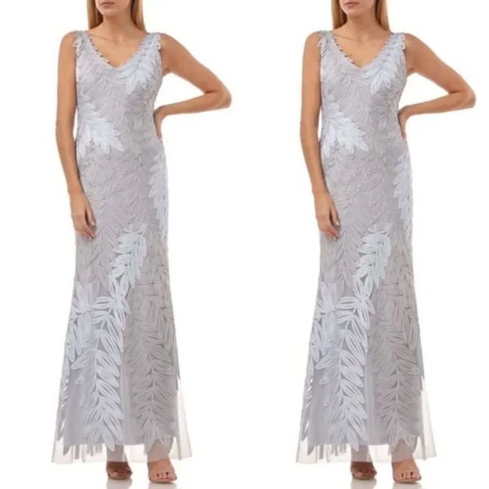 BHLDN JS Collections Leaf Soutache Trumpet Gown